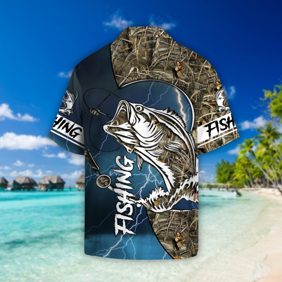 Bass fishing Sport - Blue Hawaiian Shirt