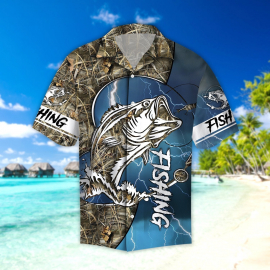 Bass fishing Sport - Blue Hawaiian Shirt