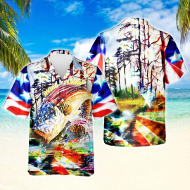 Fishing American Patriot Hawaiian Shirt