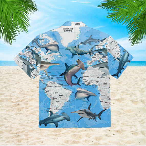 Hammerhead Shark Fishing Hawaiian Shirt
