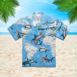 Hammerhead Shark Fishing Hawaiian Shirt