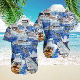 Papa Is My Name Fishing Is My Game Blue Marlin Hawaiian Shirt