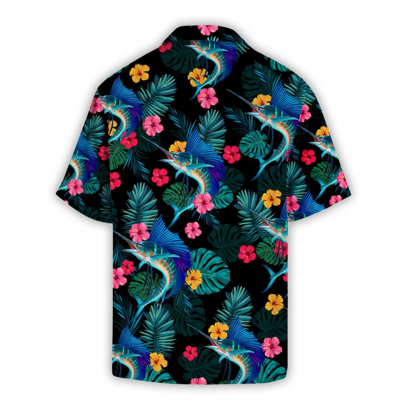 Sailfishs Hibiscus Tropical Fishing Hawaiian Shirt