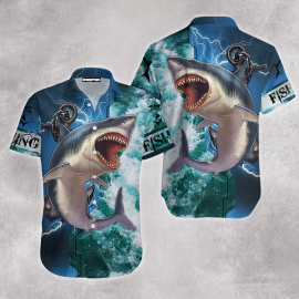 Shark Hunting Fishing Aloha Hawaiian Shirt